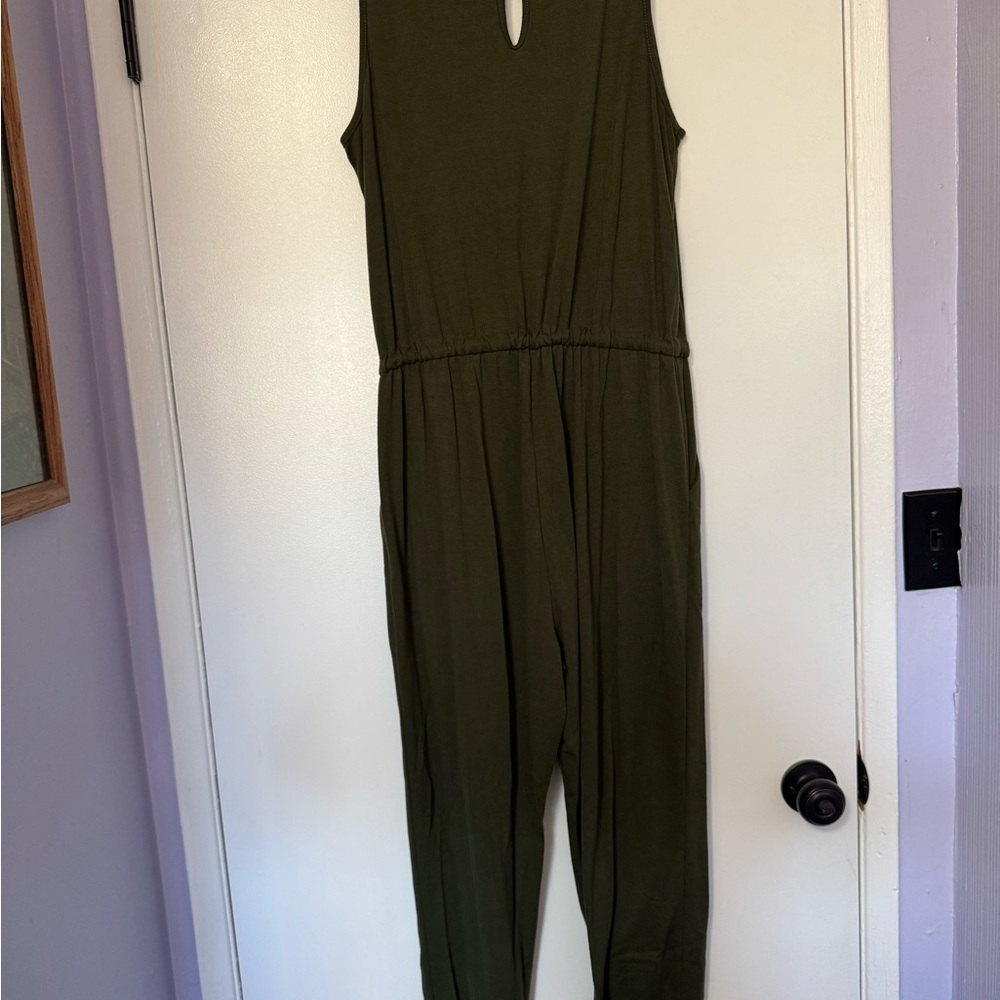 Pretty Garden Dark Green Sleeveless Jumpsuit - Picture 6 of 6